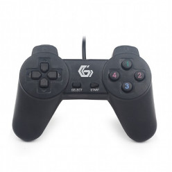 Gembird JPD-UB-01 Universal programmable gamepad, 4-way D-pad and 10 buttons, USB 2.0, 1.45m, Black